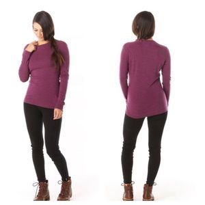 Smartwool Women's Merino 
Base Layer Crew in purple Sz M